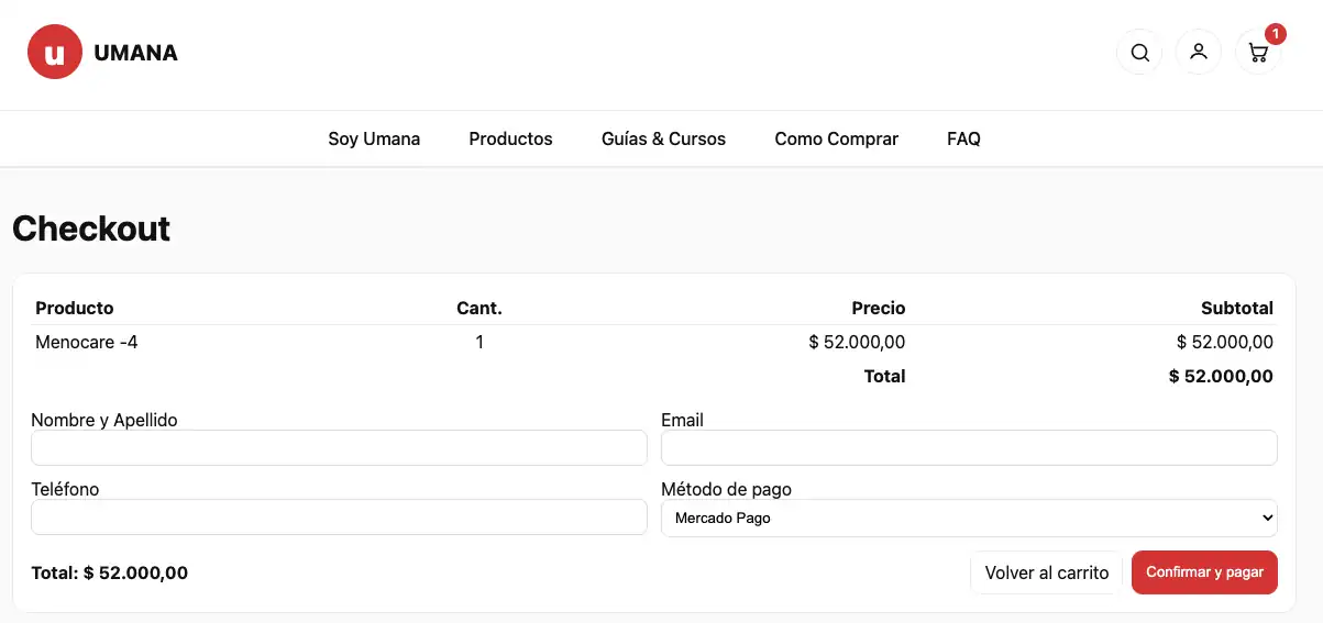 Ver y editar carrito