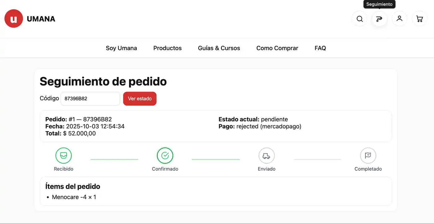 Seguimiento del envío