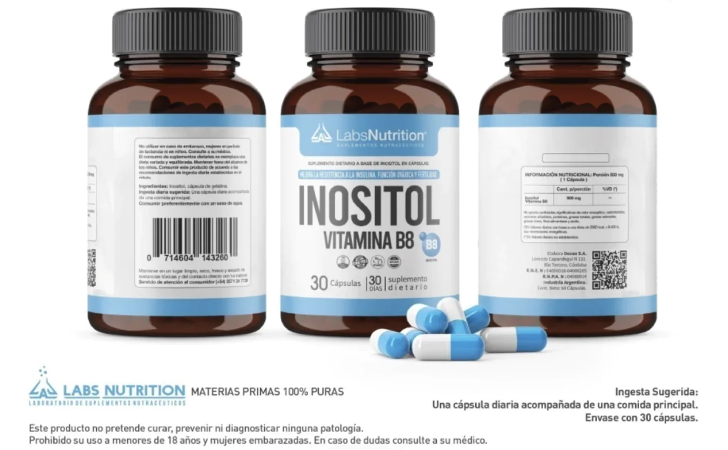 INOSITOL - Vitamina B8 (30 capsulas)